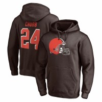 Cleveland Browns Men's Nick Chubb Fanatics Branded Brown Player Icon Name & Number Pullover Hoodie