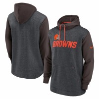 Cleveland Browns Men's Nike Heathered Charcoal/Brown Surrey Legacy Pullover Hoodie