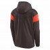 Cleveland Browns Men's Nike Brown Brownie The Elf Sideline Athletic Arch Jersey Performance Pullover Hoodie