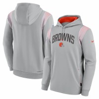 Cleveland Browns Men's Nike Gray Sideline Athletic Stack Performance Pullover Hoodie
