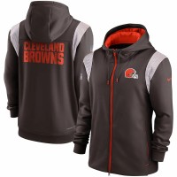Cleveland Browns Men's Nike Brown Performance Sideline Lockup Full-Zip Hoodie