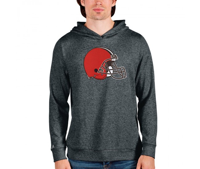 Cleveland Browns Men's Antigua Heathered Charcoal Team Absolute Pullover Hoodie