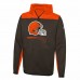 Cleveland Browns Men's New Era Brown Combine Authentic Hard Hitter Pullover Hoodie
