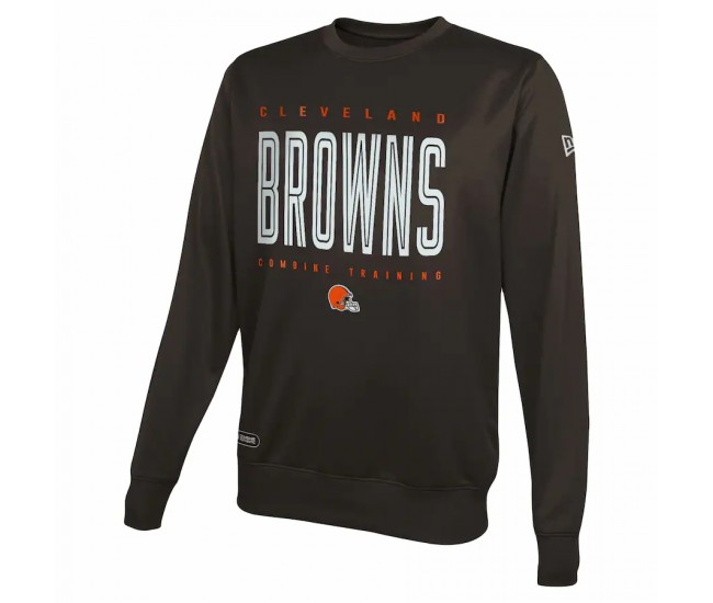 Cleveland Browns Men's New Era Brown Combine Authentic Top Pick Pullover Sweatshirt