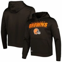 Cleveland Browns Men's New Era Brown Combine Authentic Stated Logo Pullover Hoodie