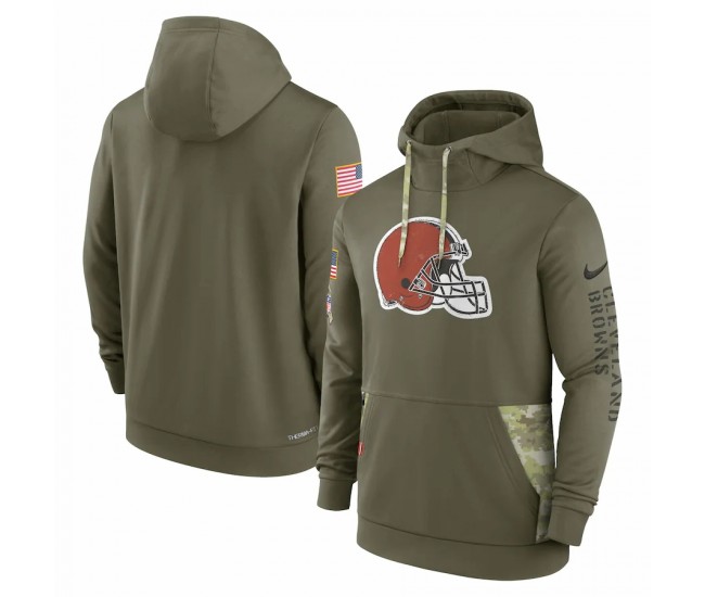 Cleveland Browns Men's Nike Olive 2022 Salute to Service Therma Performance Pullover Hoodie
