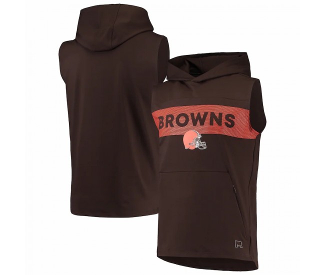Cleveland Browns Men's MSX by Michael Strahan Brown Active Sleeveless Pullover Hoodie