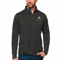 Cleveland Browns Men's Antigua Charcoal Brownie The Elf Tribute Quarter-Zip Pullover Top
