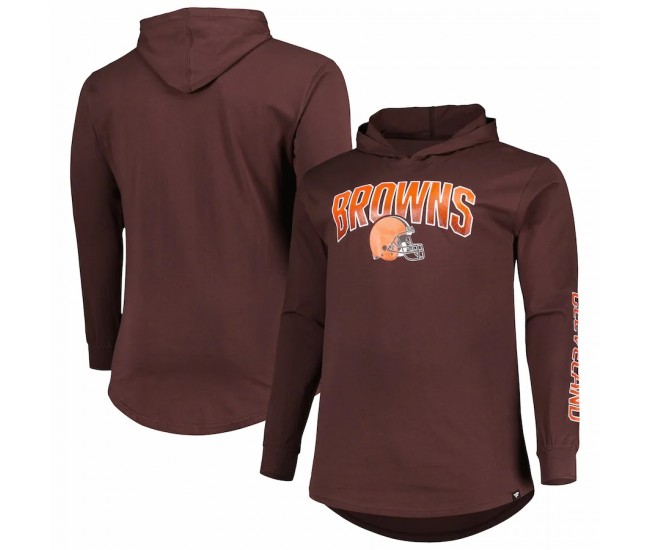 Cleveland Browns Men's Fanatics Branded Brown Big & Tall Front Runner Pullover Hoodie