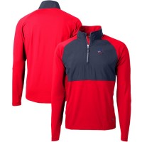 Cleveland Browns Men's Cutter & Buck Red Adapt Eco Knit Hybrid Recycled Quarter-Zip Pullover Top