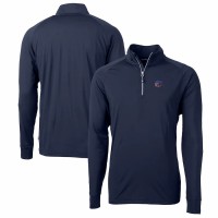 Cleveland Browns Men's Cutter & Buck Navy Big & Tall Adapt Eco Knit Stretch Recycled Quarter-Zip Pullover Top