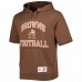 Cleveland Browns Men's Mitchell & Ness Brown Brownie The Elf Washed Short Sleeve Pullover Hoodie
