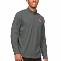 Cleveland Browns Men's Antigua Heathered Charcoal Epic Quarter-Zip Pullover Top