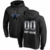 Dallas Cowboys Men's NFL Pro Line by Fanatics Branded Black Personalized Midnight Mascot Pullover Hoodie