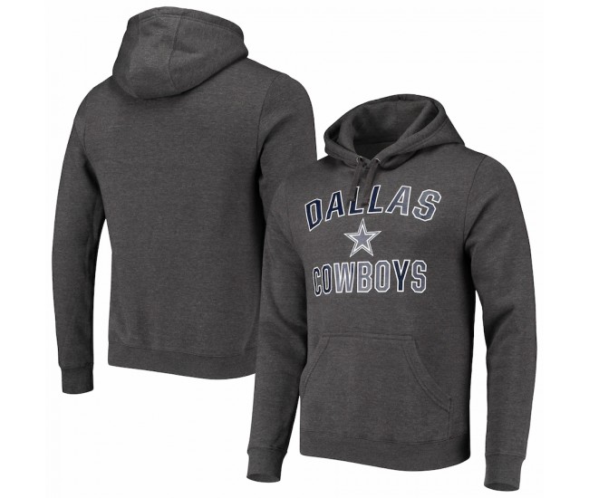 Dallas Cowboys Men's Fanatics Branded Heather Charcoal Victory Arch Team Fitted Pullover Hoodie