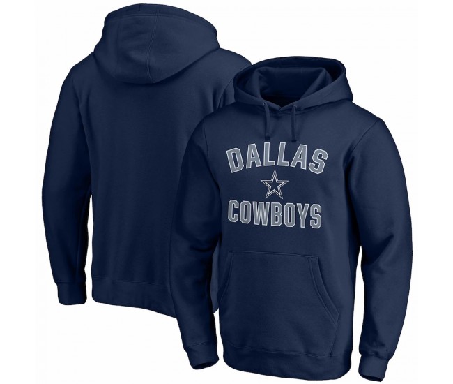 Dallas Cowboys Men's Fanatics Branded Navy Victory Arch Team Fitted Pullover Hoodie