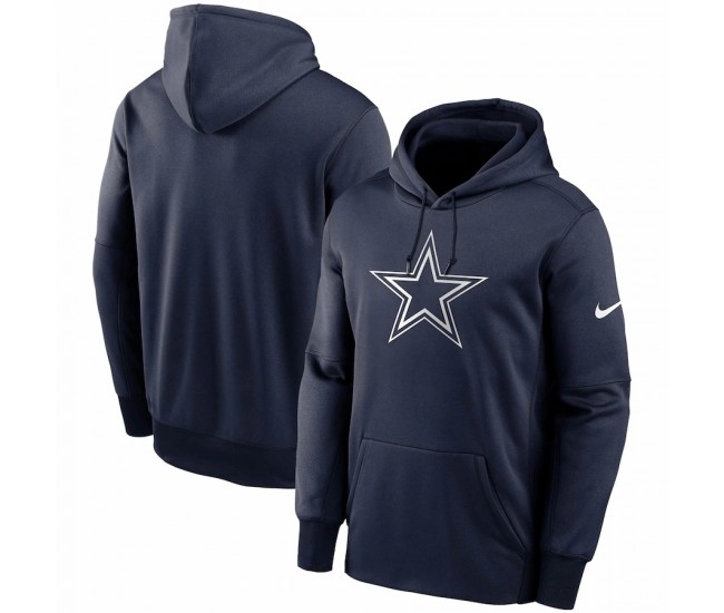 Dallas Cowboys Men's Nike Navy Fan Gear Primary Logo Therma Performance Pullover Hoodie