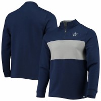 Dallas Cowboys Men's Fanatics Branded Navy/Gray Block Party Quarter-Zip Jacket