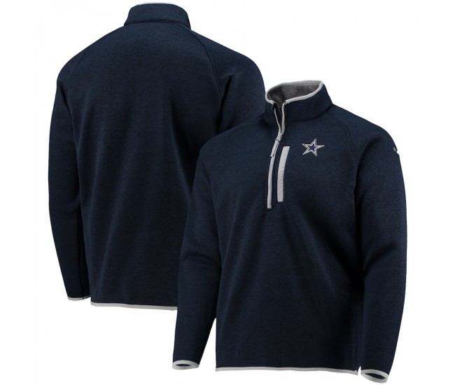 Dallas Cowboys Men's Columbia Navy Canyon Point Raglan Quarter-Zip Jacket