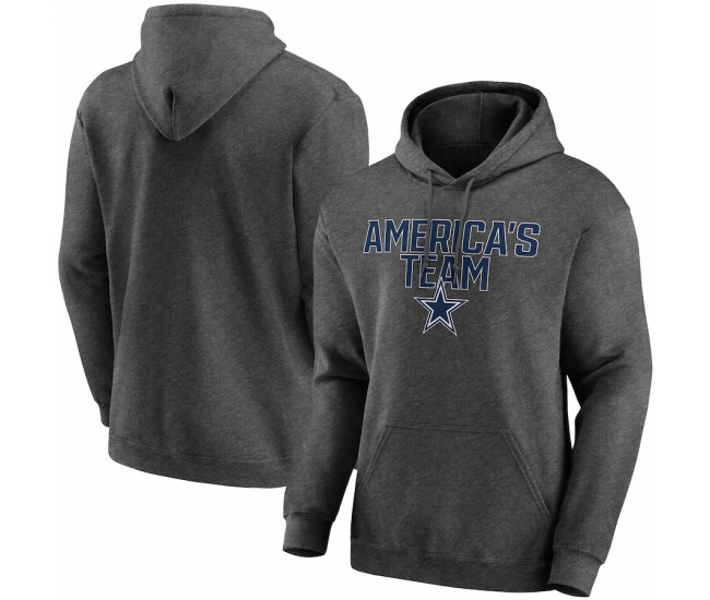 Dallas Cowboys Men's Heathered Charcoal Victory Earned Pullover Hoodie