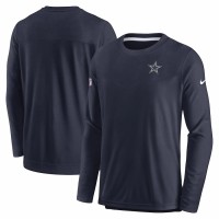 Dallas Cowboys Men's Nike Navy Sideline Lockup Performance Long Sleeve T-Shirt