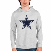 Dallas Cowboys Men's Antigua Heathered Gray Absolute Logo Pullover Hoodie