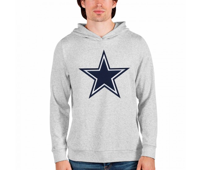 Dallas Cowboys Men's Antigua Heathered Gray Absolute Logo Pullover Hoodie