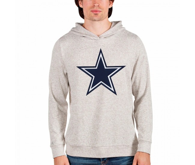 Dallas Cowboys Men's Antigua Oatmeal Absolute Logo Pullover Hoodie