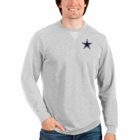Dallas Cowboys Men's Antigua Heathered Gray Reward Crew Neck Pullover Sweatshirt