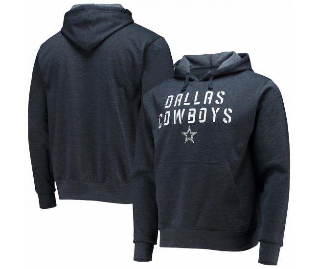 Dallas Cowboys Men's Heathered Navy Cluster Fleece Pullover Hoodie