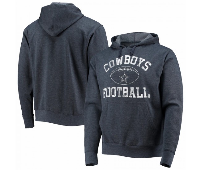 Dallas Cowboys Men's Heathered Navy Authentic Pullover Hoodie