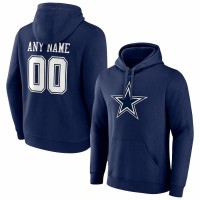 Dallas Cowboys Men's Fanatics Branded Navy Team Authentic Personalized Name & Number Pullover Hoodie