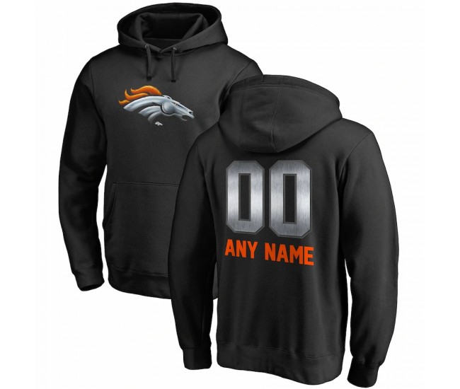 Denver Broncos Men's NFL Pro Line by Fanatics Branded Black Personalized Midnight Mascot Pullover Hoodie