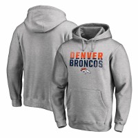 Denver Broncos Men's NFL Pro Line by Fanatics Branded Ash Iconic Collection Fade Out Pullover Hoodie