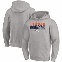 Denver Broncos Men's Fanatics Branded Heather Gray Fade Out Fitted Pullover Hoodie