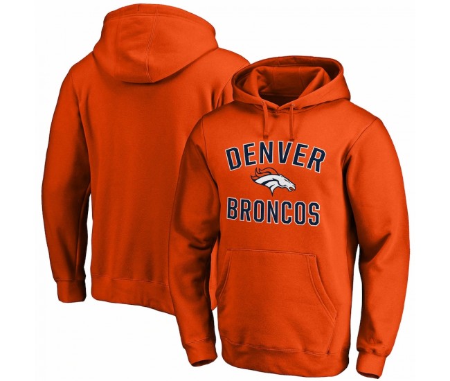 Denver Broncos Men's Fanatics Branded Orange Victory Arch Team Fitted Pullover Hoodie