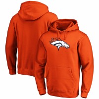 Denver Broncos Men's Fanatics Branded Orange Primary Logo Fitted Pullover Hoodie