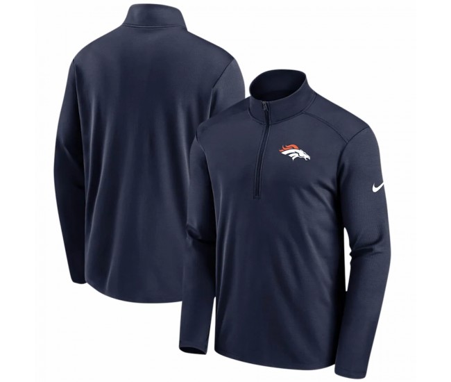 Denver Broncos Men's Nike Navy Pacer Performance Quarter-Zip Jacket