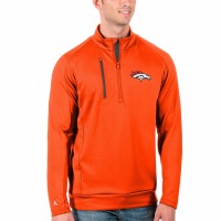 Denver Broncos Men's Antigua Orange/Charcoal Generation Quarter-Zip Pullover Jacket
