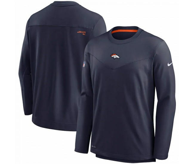 Denver Broncos Men's Nike Navy Sideline Team Performance Pullover Sweatshirt