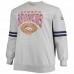 Denver Broncos Men's Mitchell & Ness Heathered Gray Big & Tall Allover Print Pullover Sweatshirt
