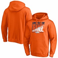 Denver Broncos Men's Fanatics Branded Orange Hometown Collection United In Orange Logo Fitted Pullover Hoodie