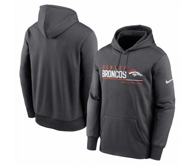 Denver Broncos Men's Nike Anthracite Prime Logo Name Split Pullover Hoodie