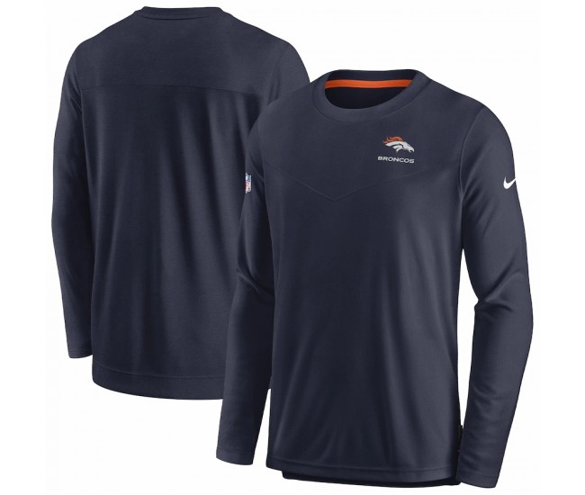 Denver Broncos Men's Nike Navy Sideline Lockup Performance Long Sleeve T-Shirt