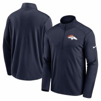 Denver Broncos Men's Nike Navy Logo Pacer Performance Half-Zip Jacket