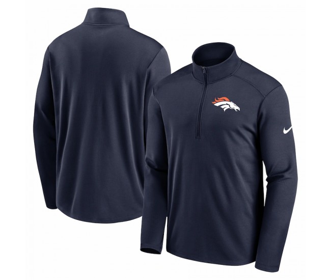 Denver Broncos Men's Nike Navy Logo Pacer Performance Half-Zip Jacket
