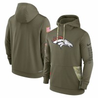 Denver Broncos Men's Nike Olive 2022 Salute to Service Therma Performance Pullover Hoodie