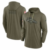 Denver Broncos Men's Nike Olive 2022 Salute to Service Tonal Long Sleeve Hoodie T-Shirt
