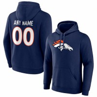 Denver Broncos Men's Fanatics Branded Navy Team Authentic Personalized Name & Number Pullover Hoodie