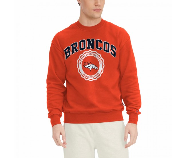 Denver Broncos Men's Tommy Hilfiger Orange Ronald Crew Sweatshirt